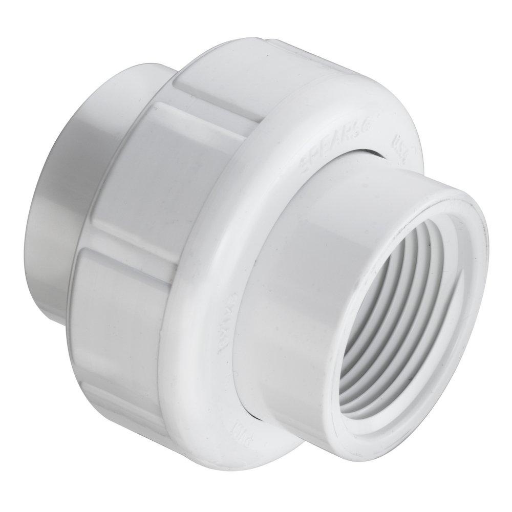 White FIPT Straight Schedule 40 PVC Union 