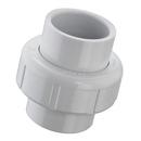 White Socket Straight Schedule 40 PVC Union with Buna-N O-Ring Seal 