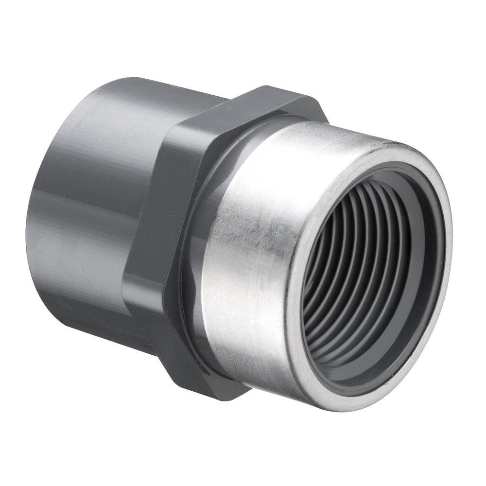 Grey Socket Weld x SR FIPT Schedule 80 Extra Heavy Domestic PVC Adapter in Grey 