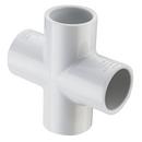 White Socket Straight Schedule 40 PVC Cross  and Chemical 