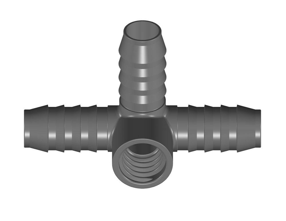 Grey Insert x FIPT Reducing PVC Tee with Side Outlet 
