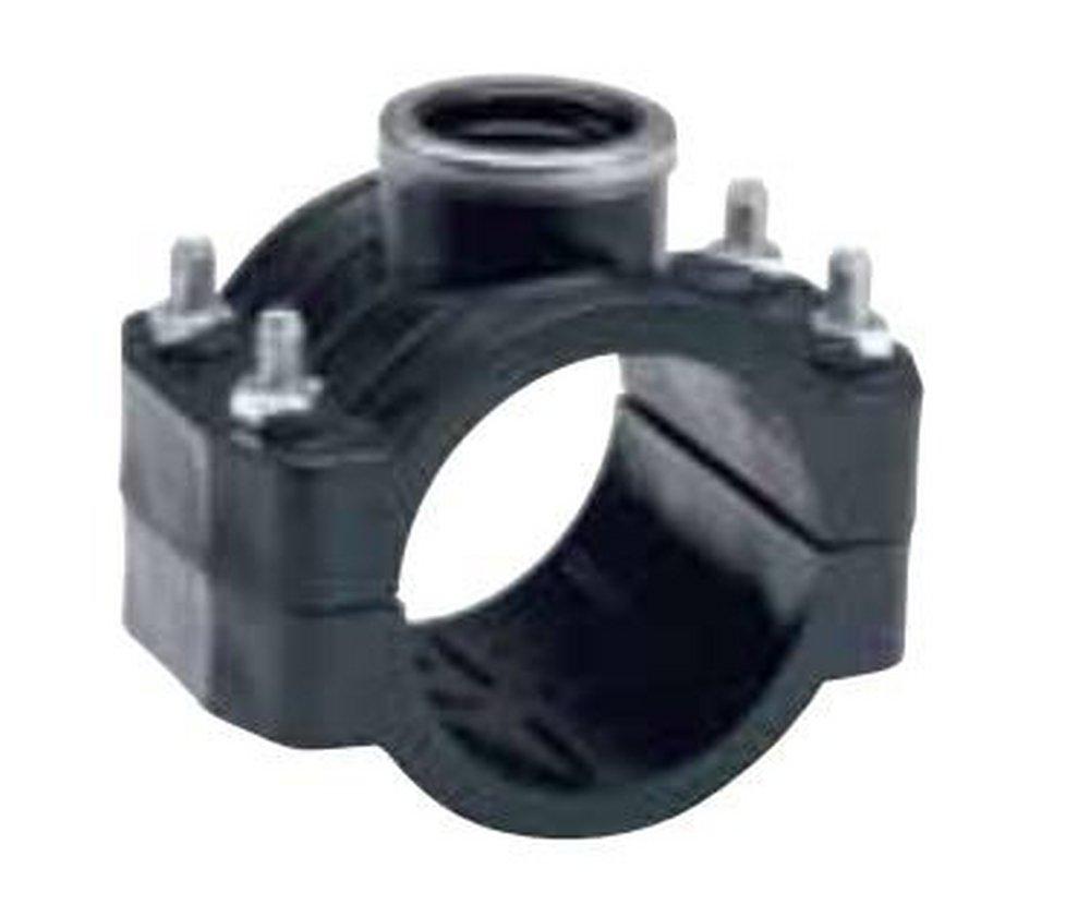 2 x 1-1/2 in. IPS Reducing HDPE Clamp Saddle with Stainless Steel Ring and Bolt 