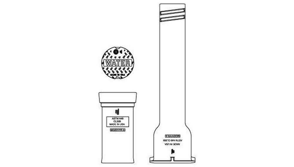 EJ Black Valve Box with Water Lid, 39 - 50 in. Extension Range 