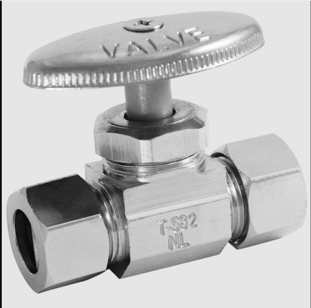 Legend Valve & Fitting Chrome Plated Lever Handle Straight Supply Stop Valve in Chrome Plated 