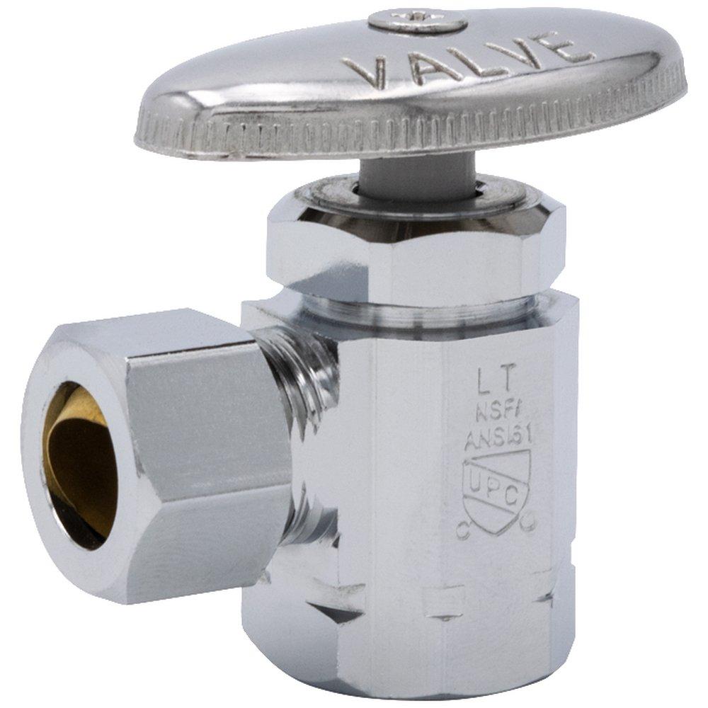 Legend Valve & Fitting Polished Chrome FNPT x OD Tube Angle Supply Stop Valve in Polished Chrome 