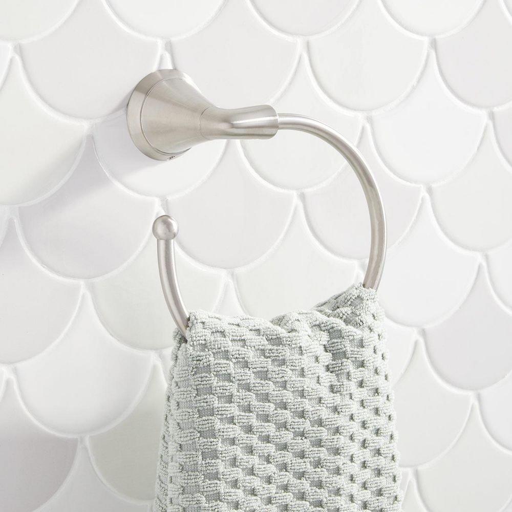 Signature Hardware Brushed Nickel Towel Ring 