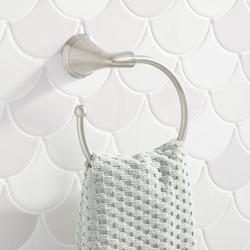 Round Open Towel Ring in Brushed Nickel