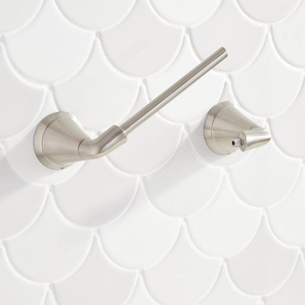 Signature Hardware Brushed Nickel Wall Mount Toilet Tissue Holder 