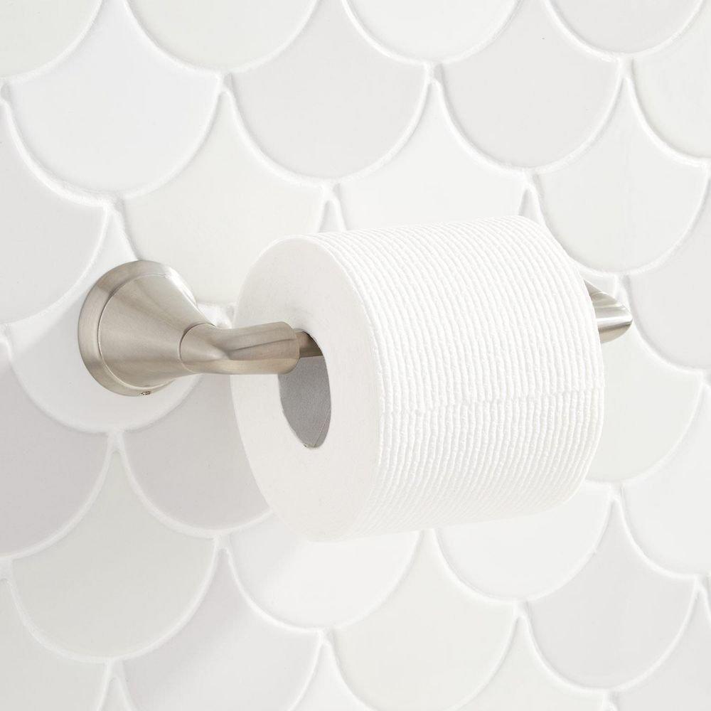Signature Hardware Brushed Nickel Wall Mount Toilet Tissue Holder 