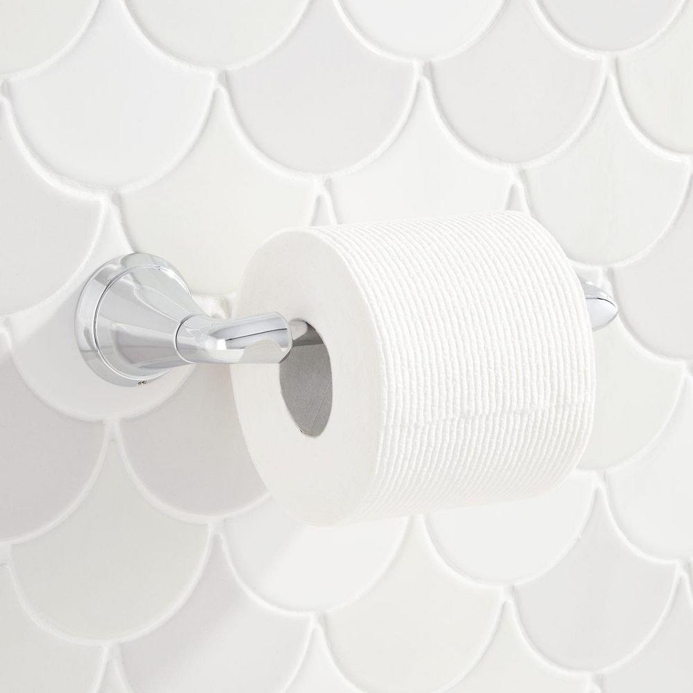 Signature Hardware Chrome Wall Mount Toilet Tissue Holder 