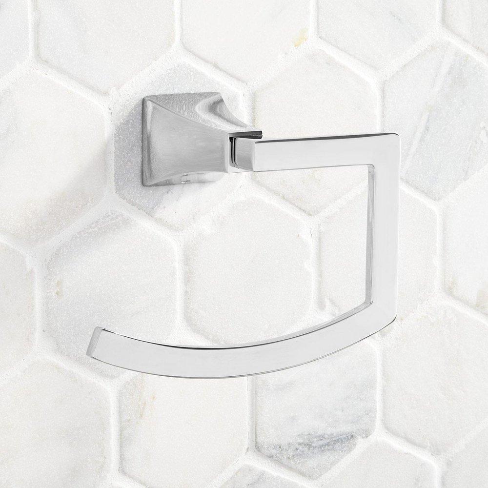 Signature Hardware Chrome Rectangular Open Towel Ring 