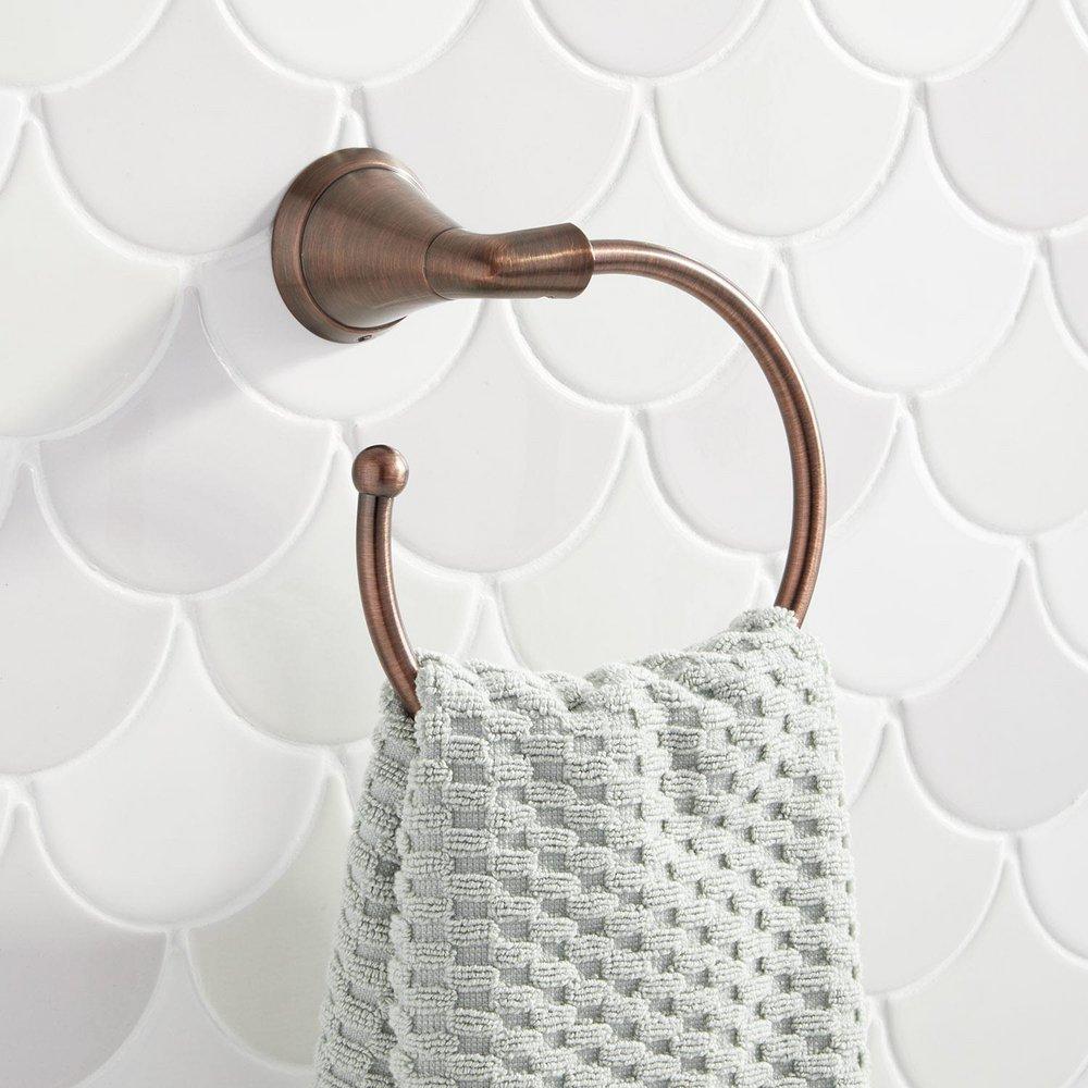 Signature Hardware Oil Rubbed Bronze Round Open Towel Ring 