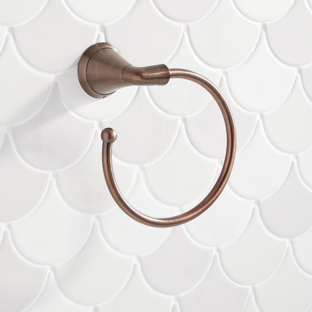Signature Hardware Oil Rubbed Bronze Round Open Towel Ring 
