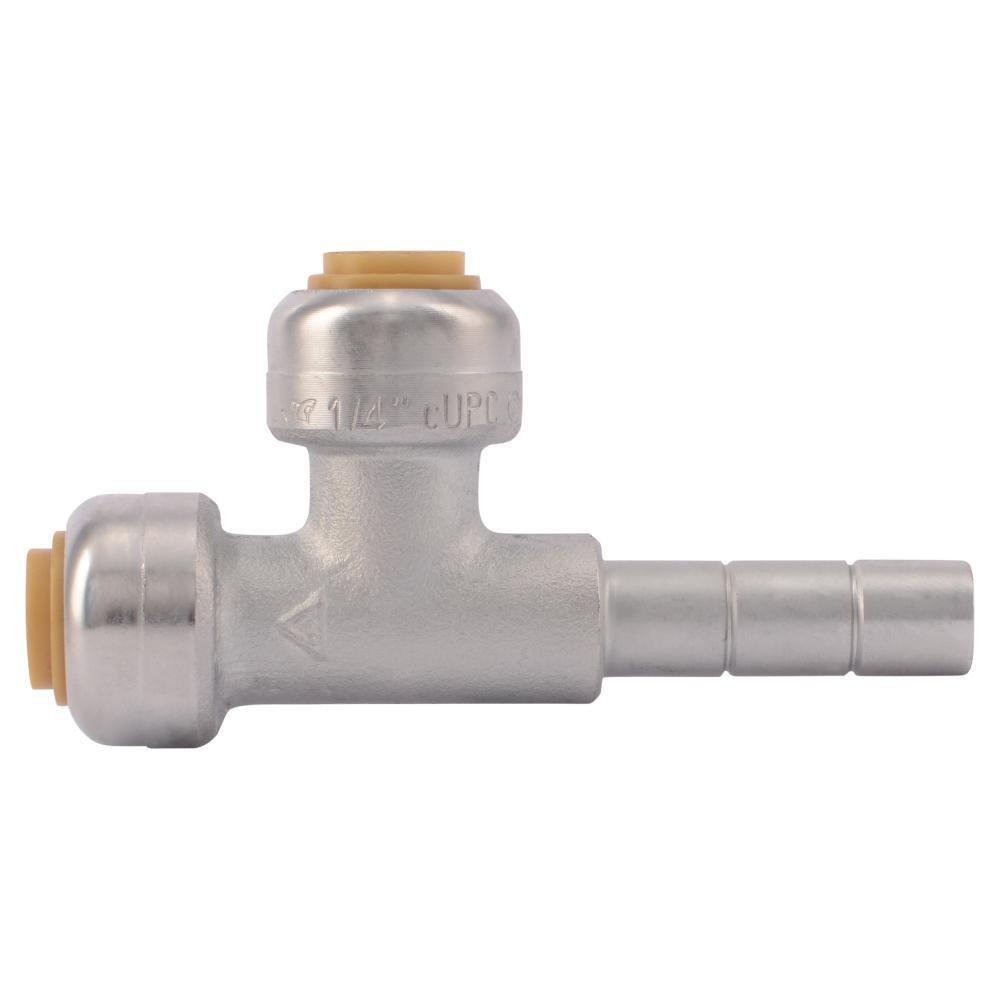 SharkBite&reg; Polished Chrome Brass Straight Stop Valve Tee Adapter 