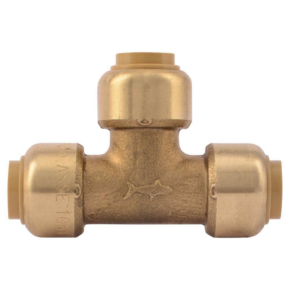 SharkBite&reg; Natural Brass Push Brass Tee 