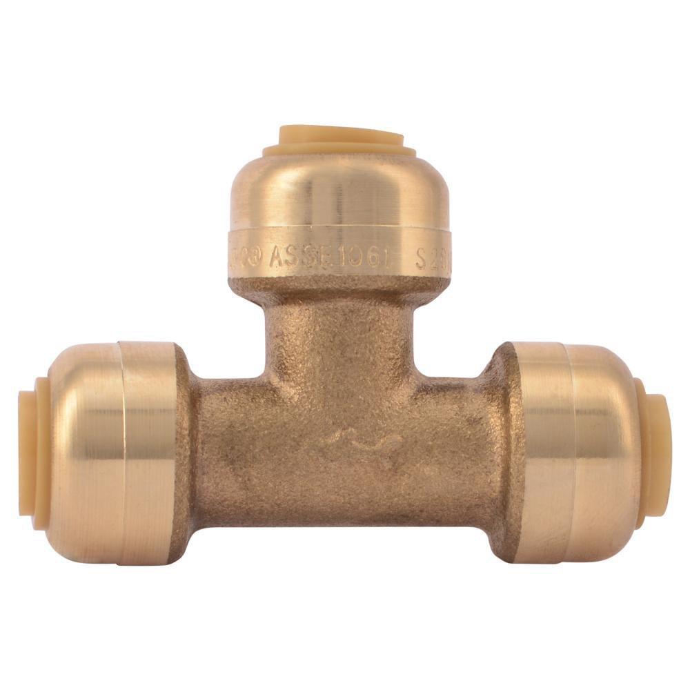 SharkBite&reg; Natural Brass Push Brass Tee 