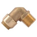 SharkBite&reg; Natural Brass Push x MNPT Brass Standard Radius 90 Degree Elbow 