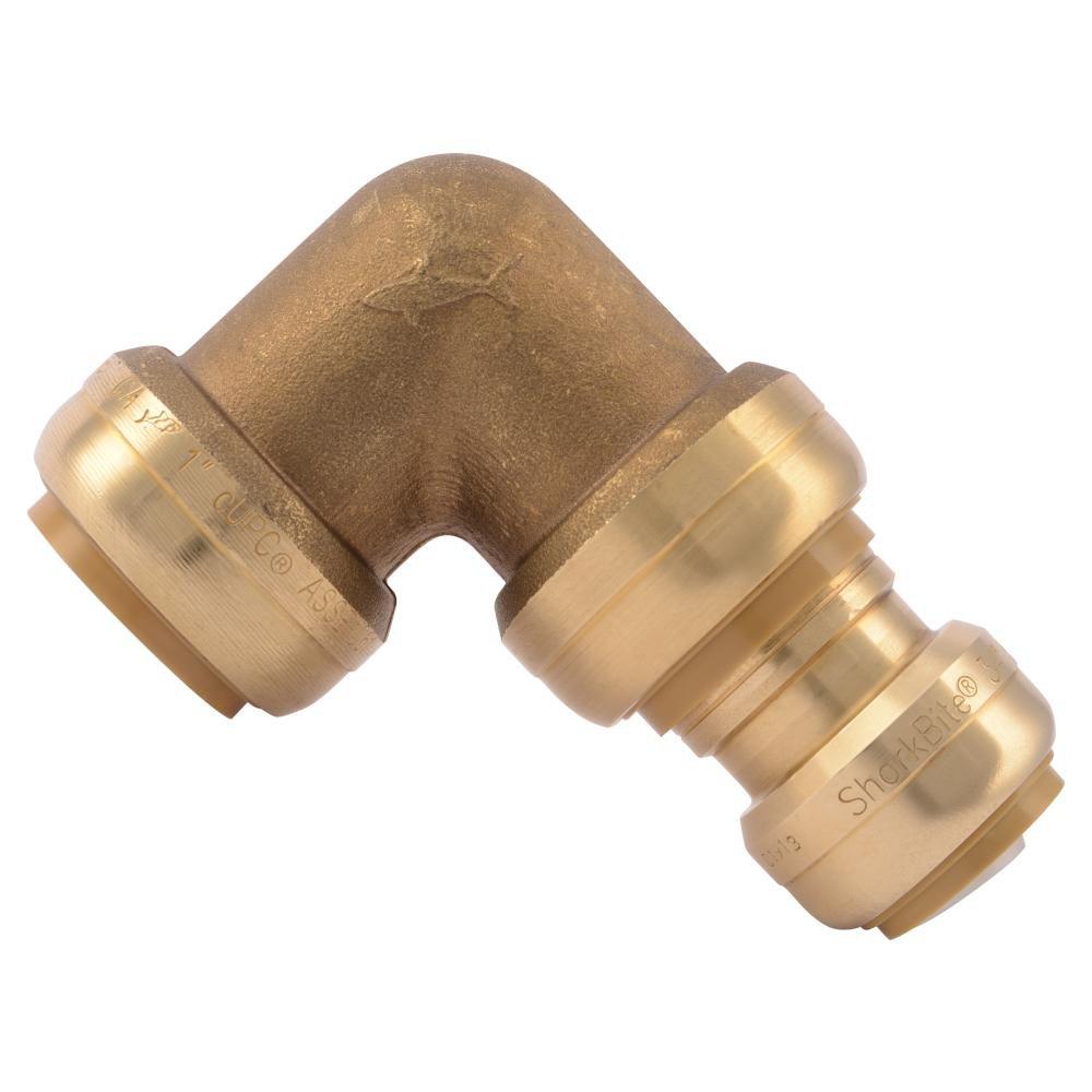 SharkBite&reg; Natural Brass Push Reducing 90 Degree Elbow 