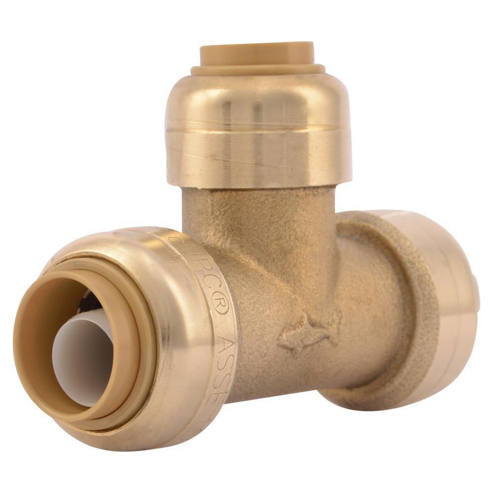 SharkBite&reg; Natural Brass Push Brass Reducing Tee 