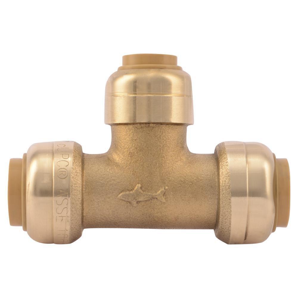 SharkBite&reg; Natural Brass Push Brass Reducing Tee 