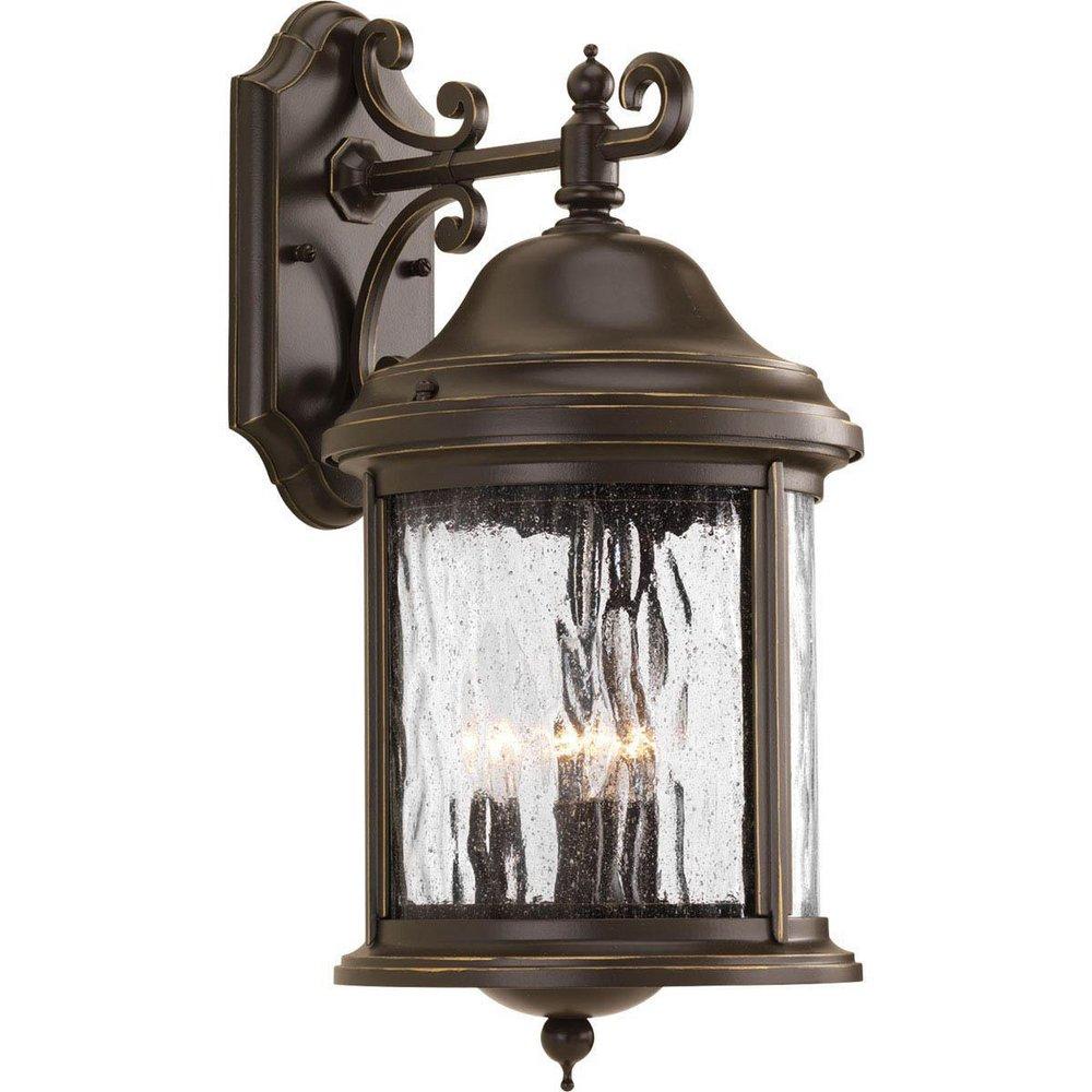 Progress Lighting Antique Bronze 16-1/2 in. 60W 3-Light Wall Lantern 