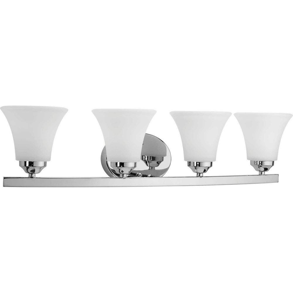 Progress Lighting Polished Chrome 28-1/4 in. 100W 4-Light Bath Vanity Wall Light 