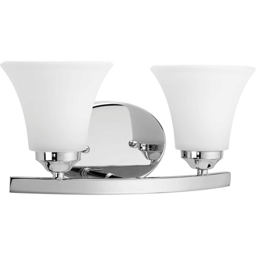 Progress Lighting Polished Chrome 13-1/4 in. 100W 2-Light Bath Vanity Wall Light 