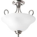 Progress Lighting Brushed Nickel 60W 2-Light Medium Semi-Flush Mount Ceiling Fixture 