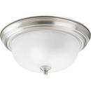 Progress Lighting Brushed Nickel 75 W 2- Light Medium Flush Mount Ceiling Fixture 