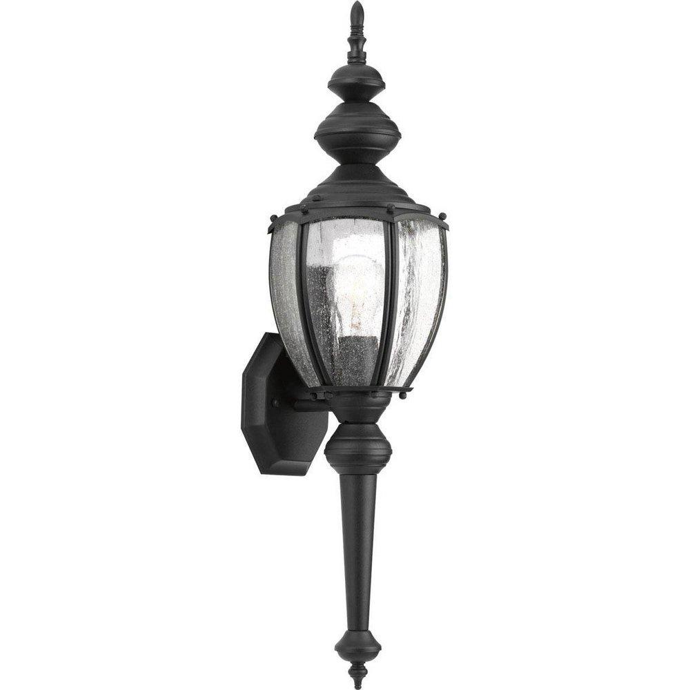 Progress Lighting Black 1 Light 100W Outdoor Wall Torch Lantern 24-1/2 in. 
