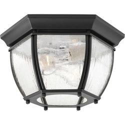 60W 2-Light Medium Flush Mount in Black