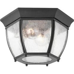 60W 2-Light Medium Flush Mount in Black