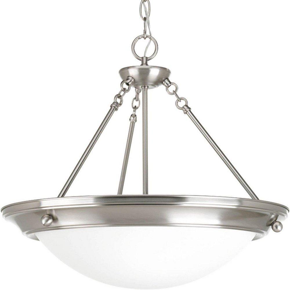 Progress Lighting Brushed Nickel 19-3/8 in. 100W 3-Light Medium E-26 Incandescent Pendant Light 