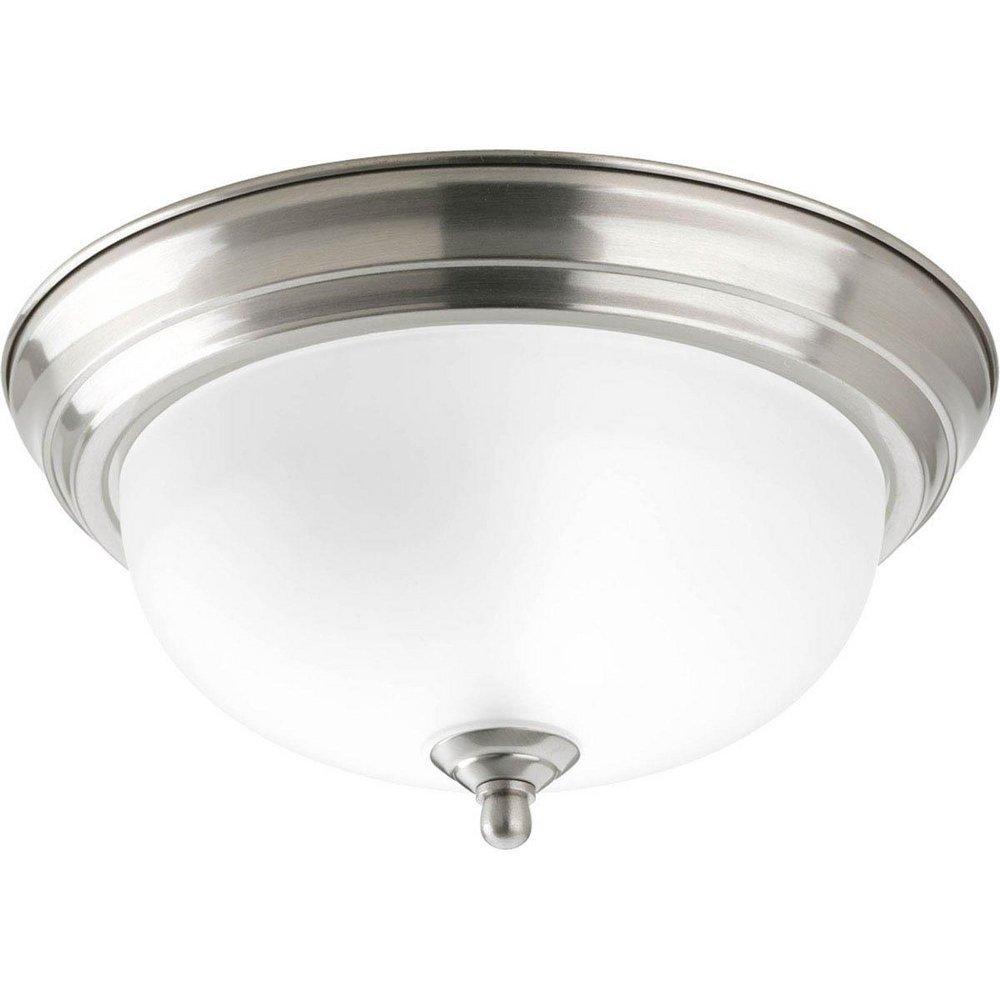 Progress Lighting Brushed Nickel 1-Light 60W Close-to-Ceiling Light Fixture 