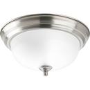 5-1/2 in. 60 W 1-Light Medium Flush Mount Etched Glass Ceiling Fixture in Brushed Nickel