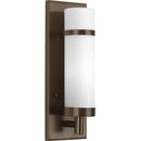 4-1/2 in. 1-Light Wall Sconce in Antique Bronze with Opal Etched Glass Shade