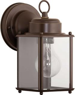 1-Light 100W Medium E-26 4-1/2 in. Outdoor Wall Sconce Lantern in Antique Bronze
