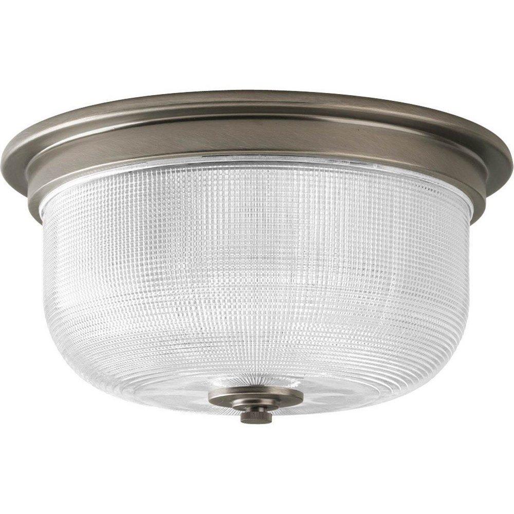 Progress Lighting Antique Nickel 75W 2-Light 120V Medium Flushmount Ceiling Fixture 
