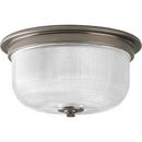Progress Lighting Antique Nickel 75W 2-Light 120V Medium Flushmount Ceiling Fixture 