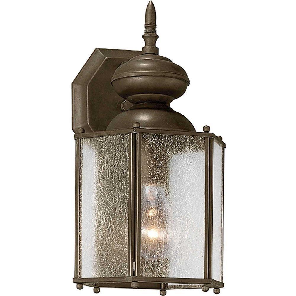 Progress Lighting Antique Bronze 12-1/2 x 7 in. 100W 1-Light Outdoor Wall Lantern 