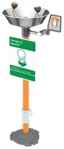 Guardian Equipment Orange Pedestal Mount Eye Wash with Stainless Steel Bowl 