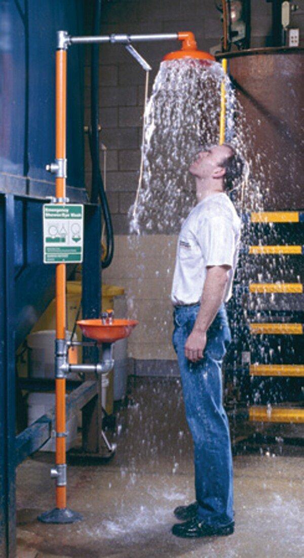 Guardian Equipment Orange 1-1/4 in. 20 gpm FNPT Pull Safety Shower 