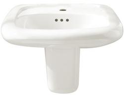 21-7/16 in. Wall Mount Rectangular Vitreous China Bathroom Sink in White