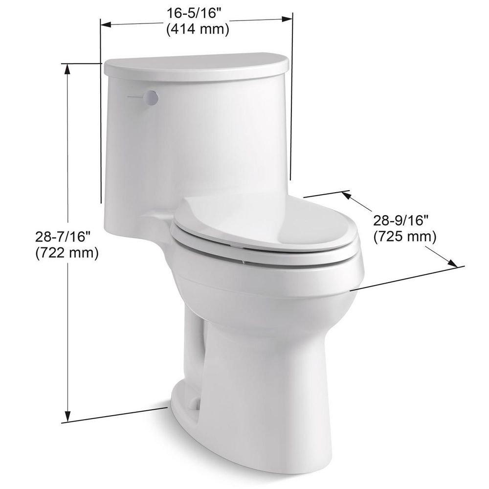 KOHLER White 1.28 gpf Elongated Floor Mount One Piece Toilet 