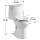 KOHLER White 1.28 gpf Elongated Floor Mount One Piece Toilet 