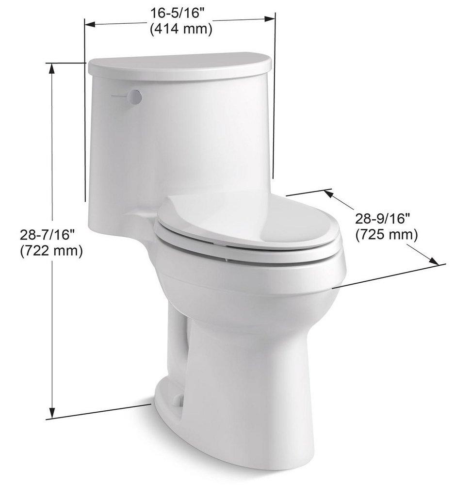 KOHLER White 1.28 gpf Elongated One Piece Toilet 