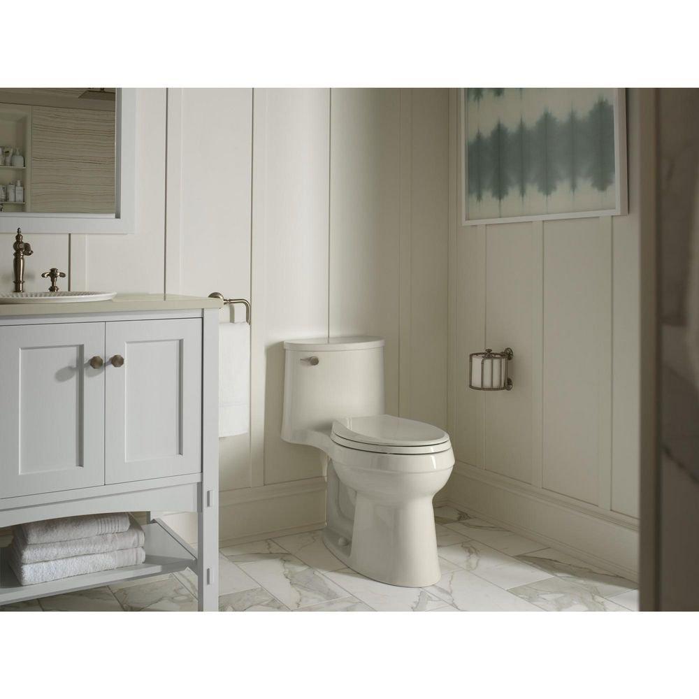 KOHLER White 1.28 gpf Elongated Floor Mount One Piece Toilet 