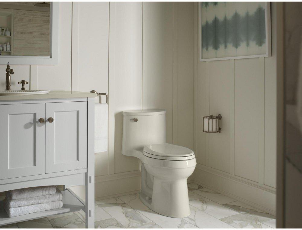 KOHLER White 1.28 gpf Elongated One Piece Toilet 