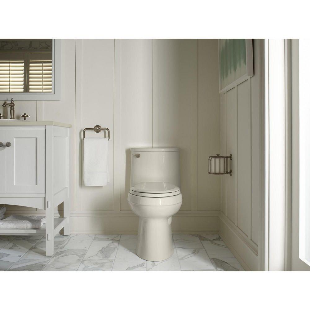 KOHLER White 1.28 gpf Elongated Floor Mount One Piece Toilet 