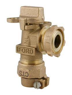 1 in. Meter Yoke x Quick Joint Brass Angle Yoke Key Valve